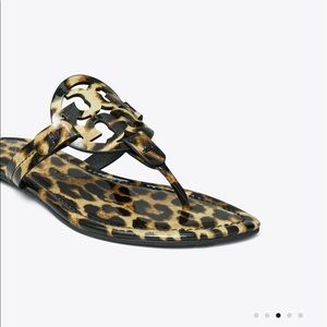 Tory Burch Leopard Patent Leather Miller Sandal